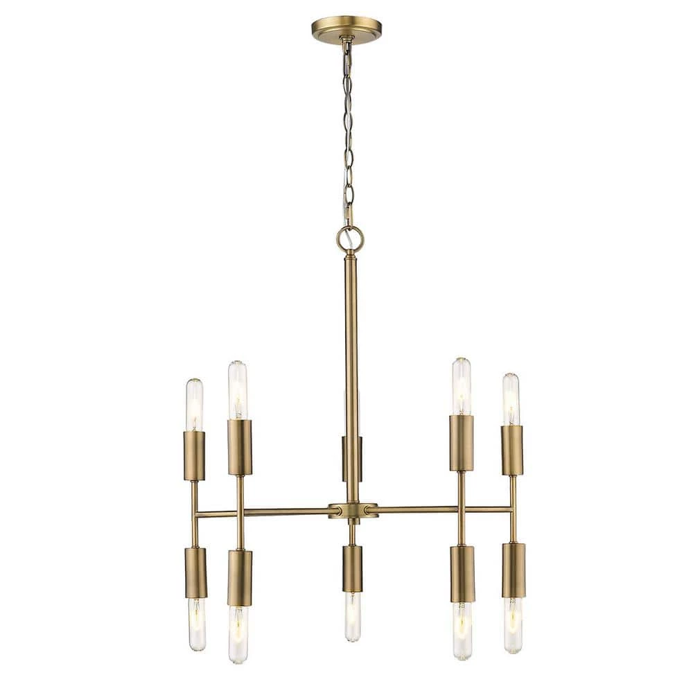 Perret 10-Light Aged Brass Chandelier by Trend Lighting 3 Perret 10-Light Aged Brass Chandelier by Trend Lighting