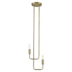 Perret 2-Light Aged Brass Pendant by Trend Lighting
