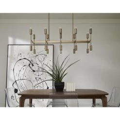 Perret 20-Light Aged Brass Island Pendant by Trend Lighting -Halo Shop aged brass trend lighting chandeliers tp20017ab 44 1000