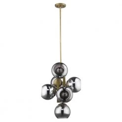 Lunette 6-Light Aged Brass Pendant by Trend Lighting
