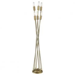 Perret 60 in. 6-Light Aged Brass Floor Lamp by Trend Lighting