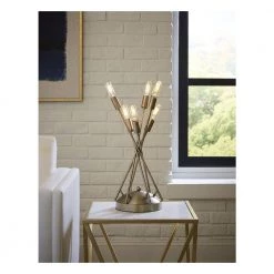 Perret 19 in. 6-Light Aged Brass Table Lamp by Trend Lighting -Halo Shop aged brass trend lighting lamp bases tt80025ab 1f 1000