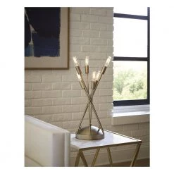 Perret 19 in. 6-Light Aged Brass Table Lamp by Trend Lighting -Halo Shop aged brass trend lighting lamp bases tt80025ab 31 1000