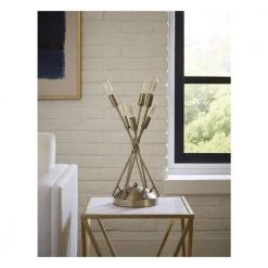 Perret 19 in. 6-Light Aged Brass Table Lamp by Trend Lighting -Halo Shop aged brass trend lighting lamp bases tt80025ab 44 1000