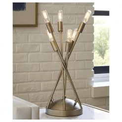 Perret 19 in. 6-Light Aged Brass Table Lamp by Trend Lighting -Halo Shop aged brass trend lighting lamp bases tt80025ab 4f 1000