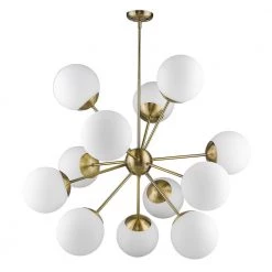 Solea 12-Light Antique Brass Chandelier by Trend Lighting