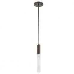 Cavaletto 1-Light Antique Bronze Pendant With Frosted Glass Shade by Trend Lighting