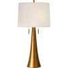 Muse 32.5 in. 2-Light Hand Painted Antique Gold Table Lamp With Off-White Shantung Shade by Trend Lighting -Halo Shop antique gold trend lighting table lamps tt7233 76 64 1000