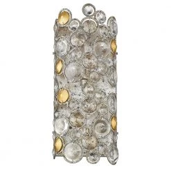 Vitozzi 2-Light Antique Silver Leaf Sconce by Trend Lighting