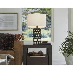 Vallin 25.5 in. 1-Light Black Gold Table Lamp by Trend Lighting -Halo Shop black gold trend lighting table lamps tt80006bg 44 1000