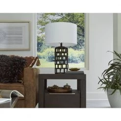 Vallin 25.5 in. 1-Light Black Gold Table Lamp by Trend Lighting -Halo Shop black gold trend lighting table lamps tt80006bg fa 1000