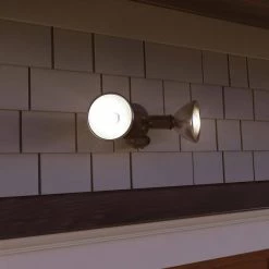 110° Black Motion Activated Sensor Outdoor Security Flood Light by Halo -Halo Shop black halo flood lights ms34 4f 1000