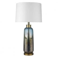 Trend Home 31 in. Blue Glass Table Lamp by Trend Lighting