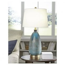 Trend Home 30.25 in. Teal Glass Table Lamp by Trend Lighting -Halo Shop brass trend lighting table lamps tt80160 44 1000