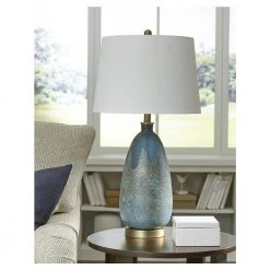 Trend Home 30.25 in. Teal Glass Table Lamp by Trend Lighting -Halo Shop brass trend lighting table lamps tt80160 fa 1000