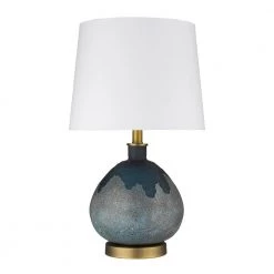 Trend Home 22.25 in. Teal Glass Table Lamp by Trend Lighting