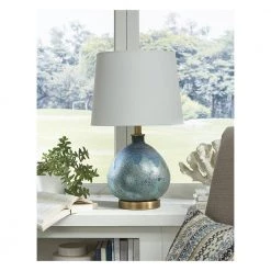 Trend Home 22.25 in. Teal Glass Table Lamp by Trend Lighting -Halo Shop brass trend lighting table lamps tt80161 fa 1000