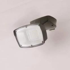 FSL Single Head Bronze Outdoor Integrated LED Dusk to Dawn Flood Light with Selectable Color Temperature by Halo -Halo Shop bronze halo flood lights fsl503tib 4f 1000