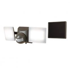 5.8-Watt 180-Degree Bronze Solar Motion Activated Twin Head Outdoor Integrated LED Flood Light by Halo