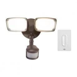 180-Degree Bronze Smart Bluetooth Tunable CCT Motion Activated Outdoor LED Flood Light and Dimmer Switch by Halo