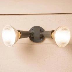 300-Watt Bronze Outdoor Twin-Head Security Flood Light by Halo -Halo Shop bronze halo flood lights pwt250br c3 1000