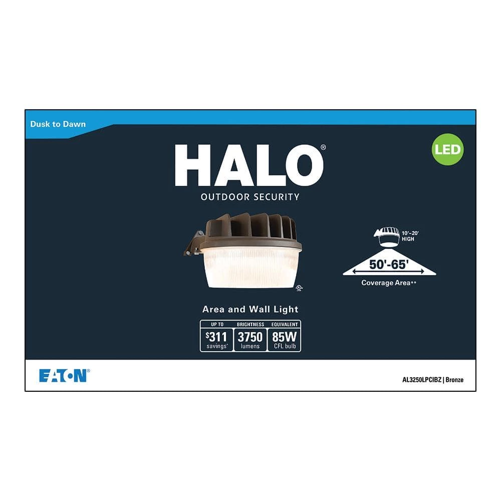 30-Watt Bronze Outdoor Integrated LED Dusk to Dawn Security Area Light with Integral Photocontrol Sensor by Halo 8 30-Watt Bronze Outdoor Integrated LED Dusk to Dawn Security Area Light with Integral Photocontrol Sensor by Halo - Image 6
