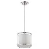 Lux 1-Light Brushed Nickel Mini Pendant With Metal Trimmed Sheer Snow Shantung Two Tier Shade by Trend Lighting 2 Lux 1-Light Brushed Nickel Mini Pendant With Metal Trimmed Sheer Snow Shantung Two Tier Shade by Trend Lighting -Halo Shop brushed nickel trend lighting chandeliers bp8943 64 1000