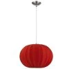 Shanghai 1-Light Brushed Nickel Pendant With Sheer Red Ribbon Shade by Trend Lighting 2 Shanghai 1-Light Brushed Nickel Pendant With Sheer Red Ribbon Shade by Trend Lighting -Halo Shop brushed nickel trend lighting chandeliers tp7912 r 64 1000