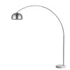 Mid 1-Light Brushed Nickel Adjustable Arc Floor Lamp With Metal Shade (73 in.) by Trend Lighting