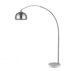 Mid 1-Light Brushed Nickel Adjustable Arc Floor Lamp With Metal Shade (94 in.) by Trend Lighting