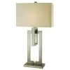 Precision 36 in. 1-Light Brushed Nickel Table Lamp With Ivory Shantung Shade by Trend Lighting