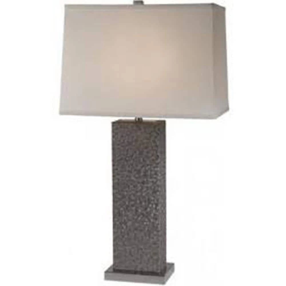 Merge 29.75 in, 1-Light Brushed Nickel And Pewter Table Lamp With Homespun Linen Shade by Trend Lighting 3 Merge 29.75 in, 1-Light Brushed Nickel And Pewter Table Lamp With Homespun Linen Shade by Trend Lighting