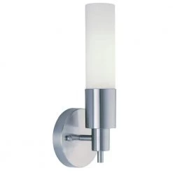 Generations 1-Light Brushed Nickel ADA Wall Sconce With Frosted Opal Shade by Trend Lighting