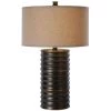 Wave II 28.25 in. 1-Light Burnished Brass Table Lamp With Latte Linen Shade by Trend Lighting 1 Wave II 28.25 in. 1-Light Burnished Brass Table Lamp With Latte Linen Shade by Trend Lighting -Halo Shop burnished brass trend lighting table lamps tt4080 64 1000