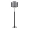 Roosevelt 62 in. 1-Light Espresso and Brushed Nickel Floor Lamp with Smoke Gray Shantung 2-Tier Shade by Trend Lighting -Halo Shop espresso brushed nickel trend lighting floor lamps bf7134 64 1000