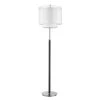 Roosevelt 62 in.1-Light Espresso And Brushed Nickel Floor Lamp With Sheer Snow Shantung Two Tier Shade by Trend Lighting -Halo Shop espresso brushed nickel trend lighting floor lamps bf7164 64 1000