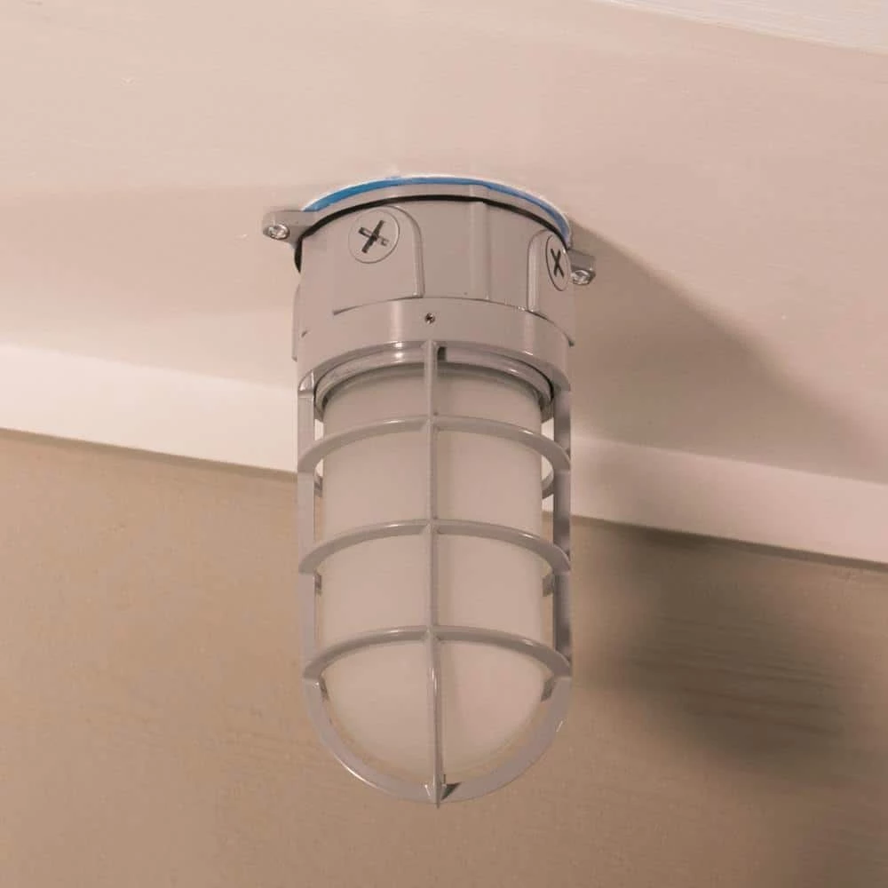 Gray Outdoor Integrated LED Vapor Tight Wall or Ceiling Mount Flood Light by Halo 9 Gray Outdoor Integrated LED Vapor Tight Wall or Ceiling Mount Flood Light by Halo - Image 7