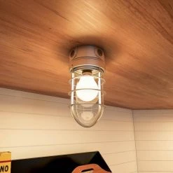 100-Watt Gray Incandescent Outdoor Flush-mount Vapor Tight Light Fixture by Halo -Halo Shop gray halo outdoor flush mount lights vt100g 1f 1000