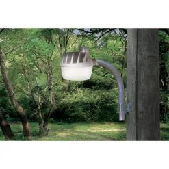 Gray Outdoor Integrated LED Area Dusk to Dawn Security Light with Replaceable Photocell, 3500 Lumens, 5000K Daylight by Halo -Halo Shop gray halo parking lot lights al3150lpcgy 1f 1000