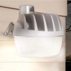 Gray Outdoor Integrated LED Area Dusk to Dawn Security Light with Replaceable Photocell, 3500 Lumens, 5000K Daylight by Halo -Halo Shop gray halo parking lot lights al3150lpcgy 4f 1000