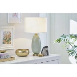 Trend Home 28.5 in. Gray Glass Table Lamp by Trend Lighting -Halo Shop gray trend lighting table lamps tt80167 fa 1000