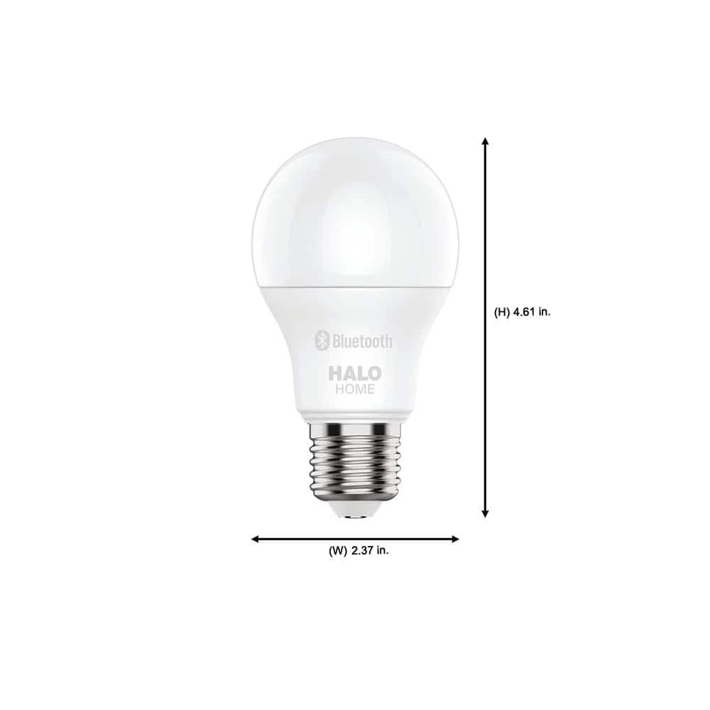 60W Equivalent A19 Dimmable Adjustable CCT (2700K-5000K) Smart Wireless LED Light Bulb in White (2-Pack) by Halo 3 60W Equivalent A19 Dimmable Adjustable CCT (2700K-5000K) Smart Wireless LED Light Bulb in White (2-Pack) by Halo - Image 2