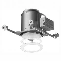 E26 Series 6 in. White Recessed Lighting Housing for New Construction Ceiling and Tapered Baffle Trim Kit (6-Pack) by Halo
