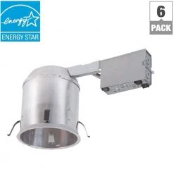 H750 6 in. Aluminum LED Recessed Lighting Housing for Remodel Ceiling, T24 Compliant, IC Rated, Air-Tite (6-Pack) by Halo 15 H750 6 in. Aluminum LED Recessed Lighting Housing for Remodel Ceiling, T24 Compliant, IC Rated, Air-Tite (6-Pack) by Halo -Halo Shop halo recessed lighting housings h750ricat 6pk 77 1000