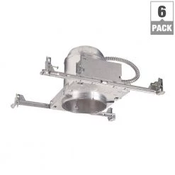 H7 6 in. Aluminum Recessed Lighting Housing for New Construction Ceiling, Insulation Contact, Air-Tite (6-Pack) by Halo -Halo Shop halo recessed lighting housings h7icat 6pk c3 1000