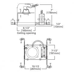 H7 6 in. Aluminum Recessed Lighting Housing for New Construction Ceiling, Insulation Contact, Air-Tite by Halo -Halo Shop halo recessed lighting housings h7icat a0 1000
