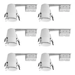H99 4 in. Steel Recessed Lighting Housing for Remodel Ceiling, No Insulation Contact, Air-Tite (6-Pack) by Halo