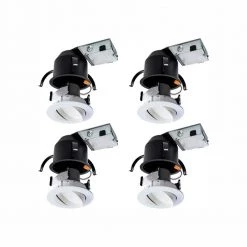 RA 4 in. (4-Pack) Remodel Ceiling Housing and (4-Pack) Dimmable White Integrated LED Recessed Spotlight Kit by Halo