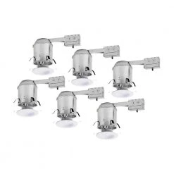 RL 6 in. (6-Pack) Remodel Ceiling Housing and (6-Pack) Dimmable White Integrated LED Recessed Light Retrofit Kit by Halo