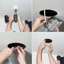 4 in. Selectable New Construction/Remodel Recessed Integrated LED Kit & Bronze Motion Activated Twin Head LED FloodLight by Halo -Halo Shop halo recessed lighting kits hlb4fs mst18ldf 66 1000